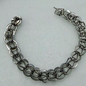 Vintage Sterling Silver Charm  Bracelet